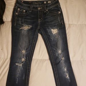 LOOK!! Miss me size 27/33 STRAIGHT distressed